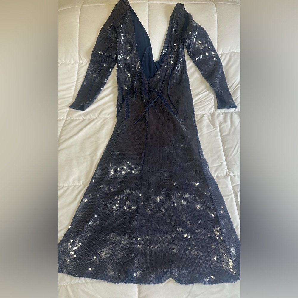 Anthropologie Navy Sequin Dress - Picture 6 of 8